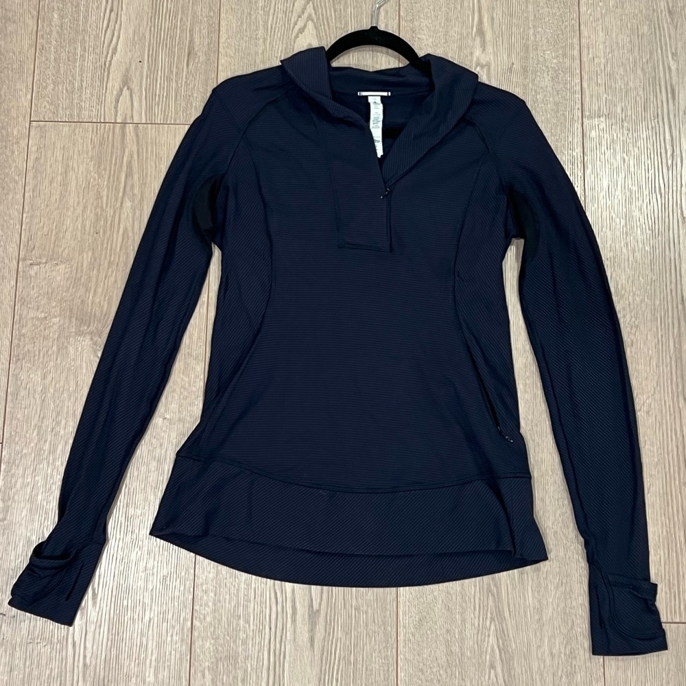 Lululemon Blue & Black Striped Pullover With Pockets! (US size - 10)